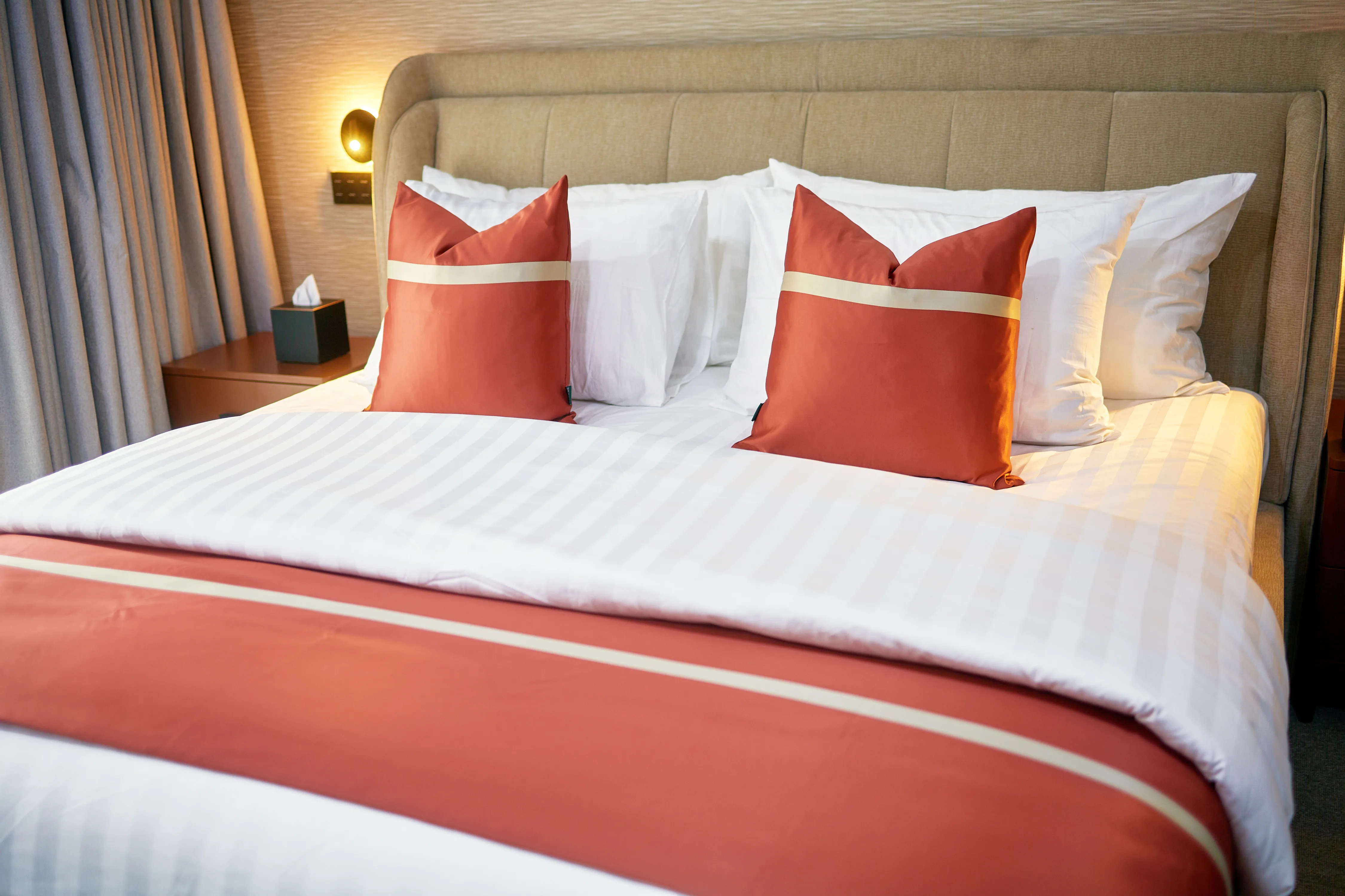 Bed Runner and Throw Pillow Set