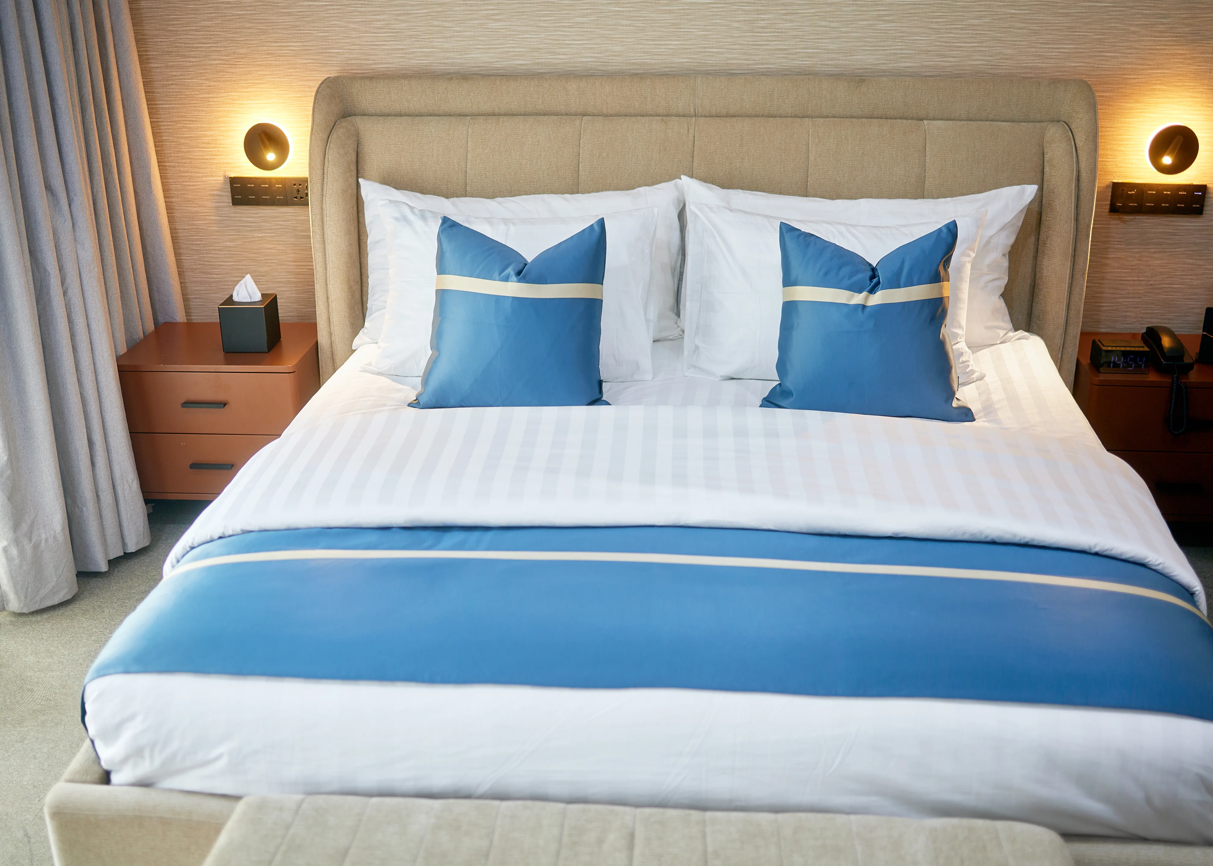 Bed Runner and Throw Pillow Set