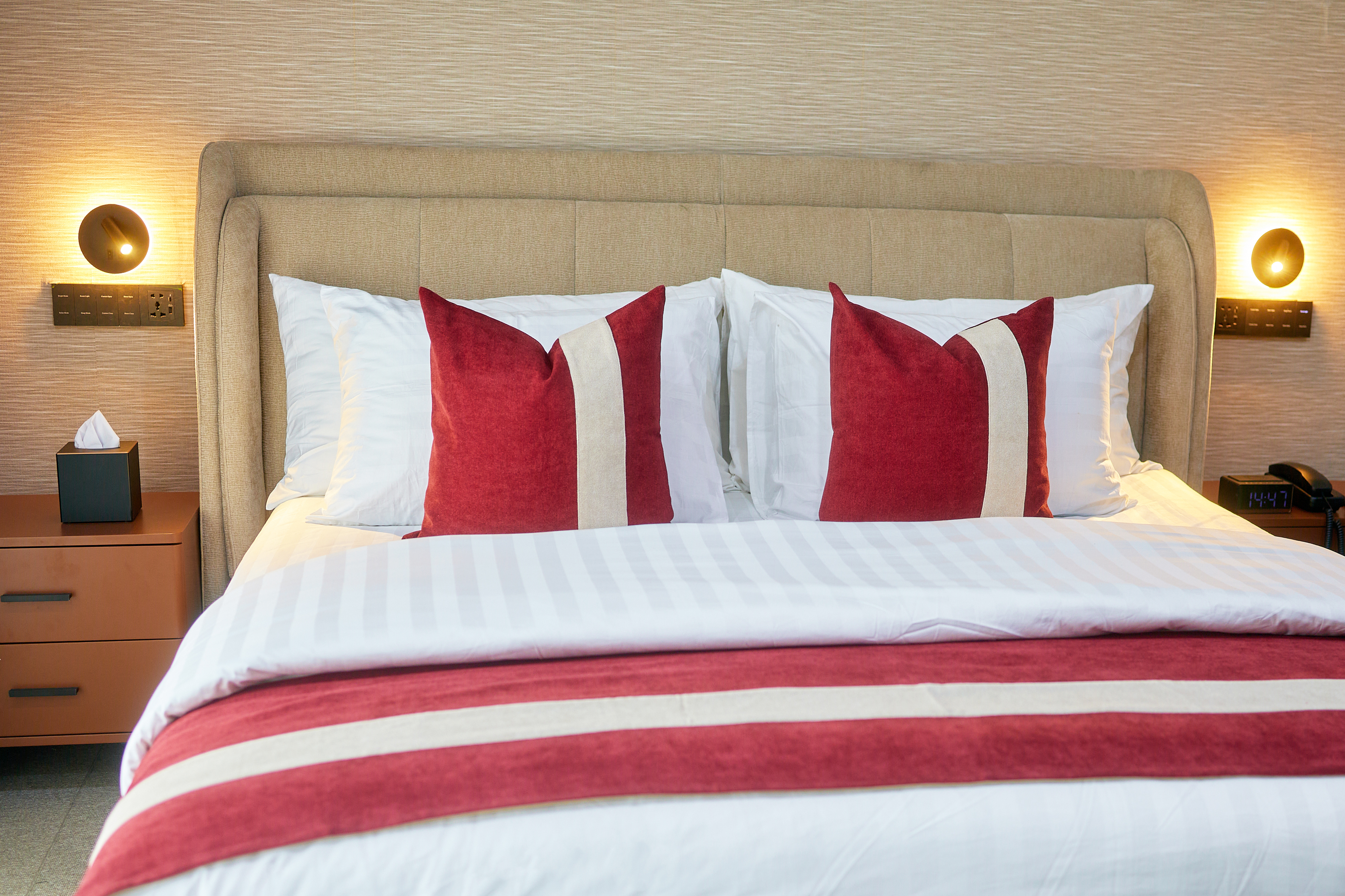 Bed Runner and Throw Pillow Set