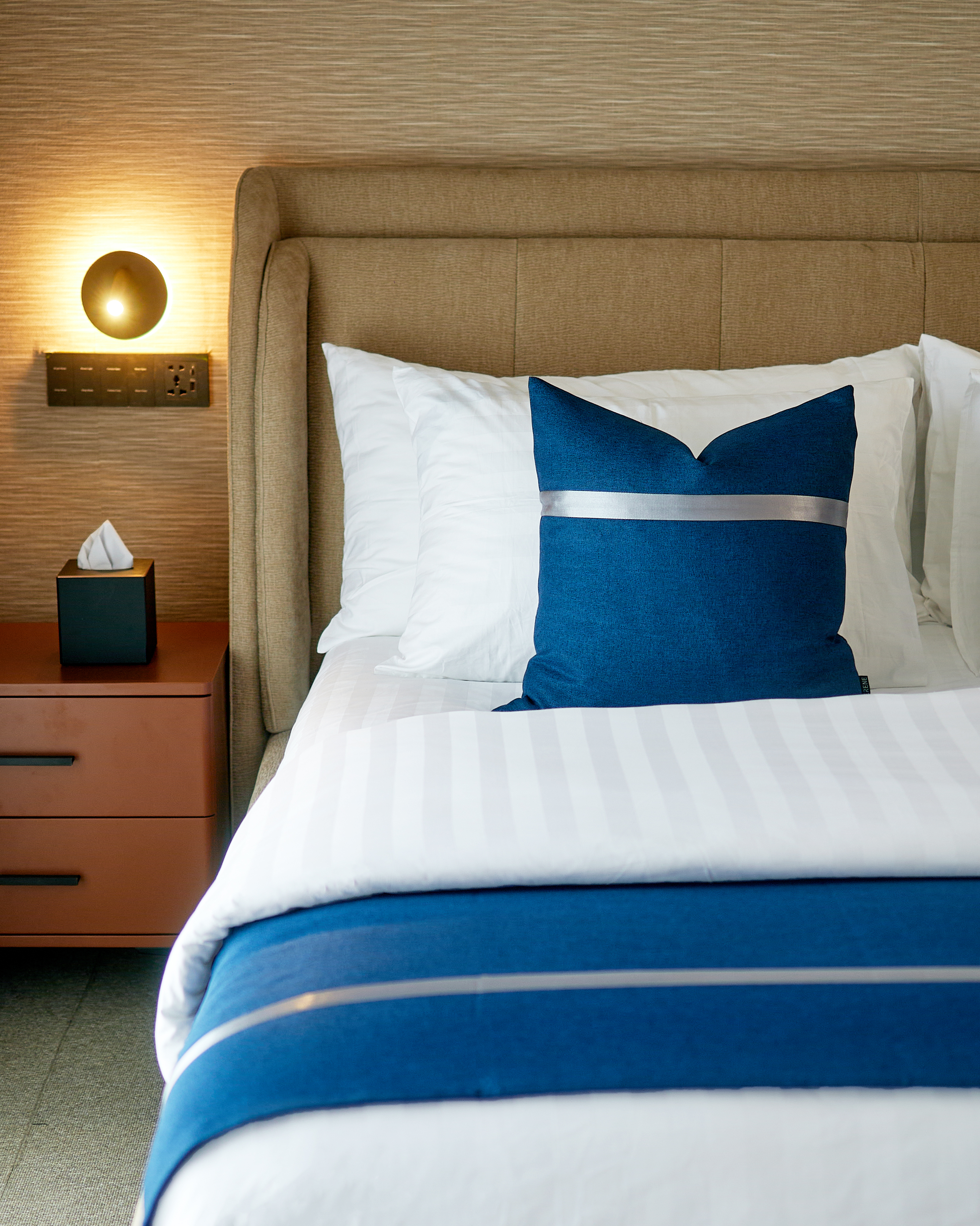 Bed Runner and Throw Pillow Set